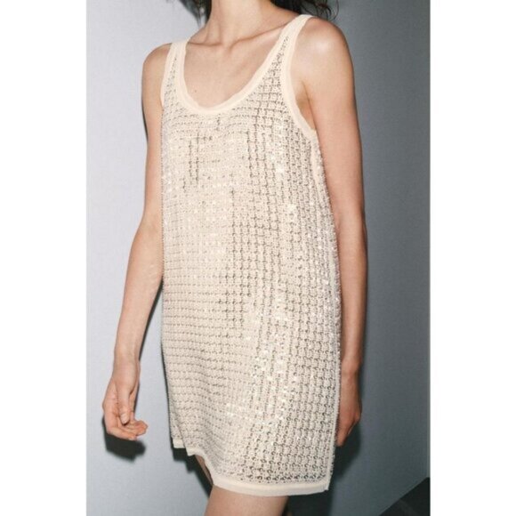 ZARA ZW COLLECTION SEQUINNED MINI DRESS - Picture 3 of 7